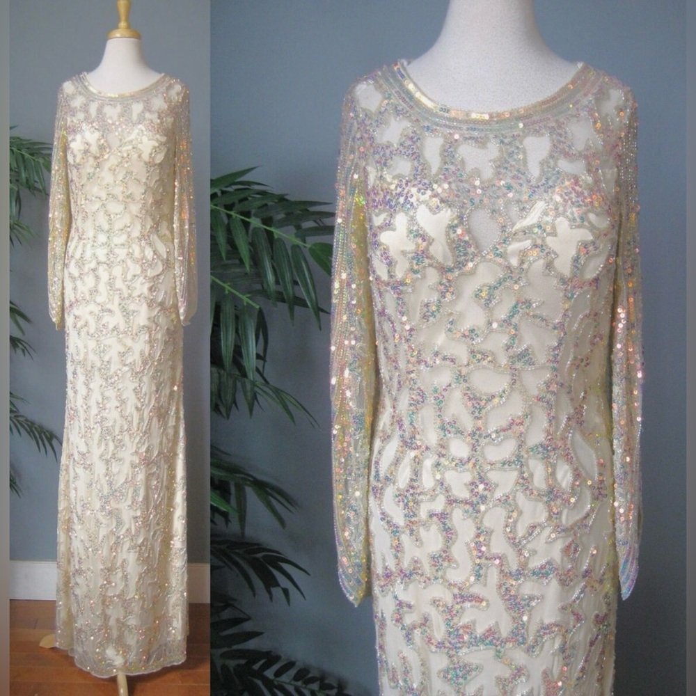 Elegant Sequin Long Sleeve Dress
